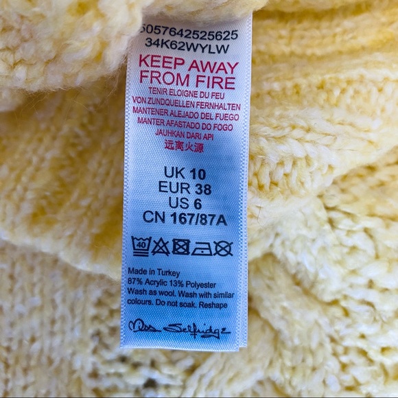 MISS SELFRIDGE Petites Yellow Jumper Sz 10 - Picture 5 of 11